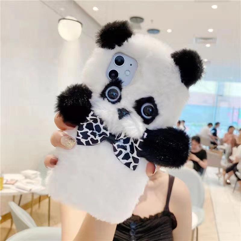 Autumn/Winter for Apple 16promax Phone Case 13 Plush Panda IPhone 15 Cartoon 12 Cute 14 Protective Case 11