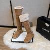Snow Boots Women's 2025 New Winter High-end Two-wear Button Boots To Keep Warm and Increase the Height of Northeast Mao Mao Boots