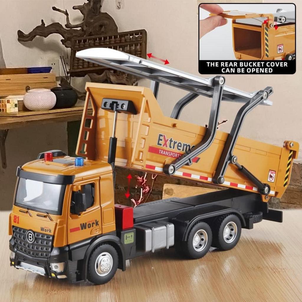 1/50 Crane Toy Metal DieCast Crane Model,Construction Truck Toys with Simulated Sounds and Lights,Suitable for Ages 3 and Up Toy Crane for Boys