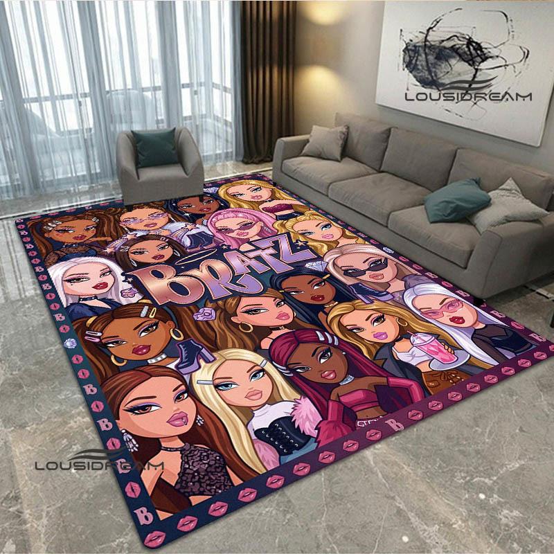 Bratz kawaii printed carpet Non-slip carpet outdoor carpets area rug Home bedroom decor rug for bedroom birthday gift