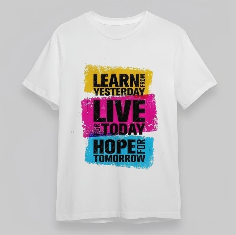 Men’s Trend Classic ; Learn Live Hope Inspirational Quote Graphic Tee Unisex T-Shirt XXL