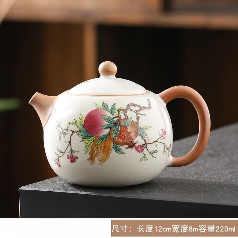 220ml capacity ceramic Ru kiln Xi Shi teapot for home brewing Chinese Kung Fu tea set high-end brewing teapot