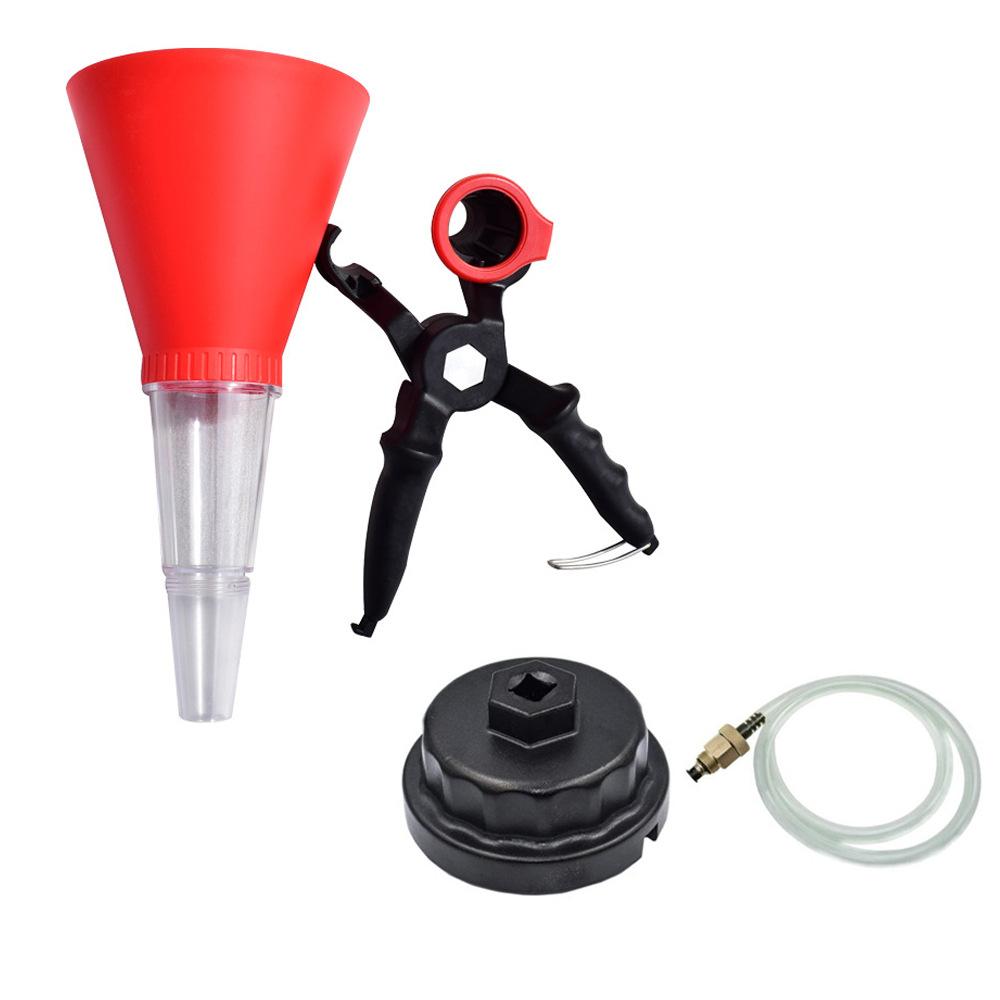 Car Plastic Engine Oil Funnel Gasoline Funnel Filling Equipment Adjustable Diesel Brake Fluid Tool Auto Truck Accessories