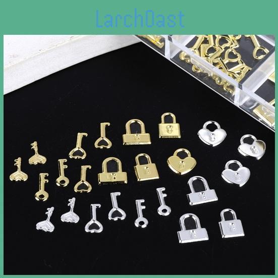 Box 1 Nail Art Yousheng Charm 12 Grids Assorted Hollow Metal Love Heart Lock Key Women Girls Diy Nail Decoration Accessories Birthday Gift