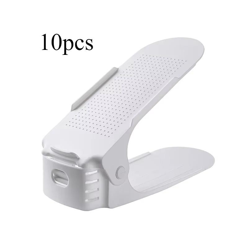 5/10 Stück Verstellbarer Schuhstapler Schuhschlitz-Organizer Schuhschlitz Platzsparer Doppeldecker Schuhregal Halter Für Schrankorganisation