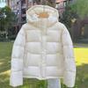 White duck down hooded small short down jacket women's new winter thickened warm bread jacket