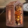 DIY Books Nook Kit Miniature House Unique Light up Bookstore Puzzle Building Wooden Library