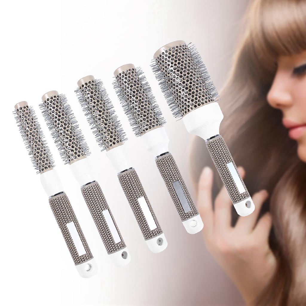 5 Sizes Style Healthy Salon Barber Brushes High Temperature Resistant Ceramic Iron Round Comb