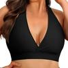 Women's European & American Gathered Swimsuit Bikini Top for Beach Holidays