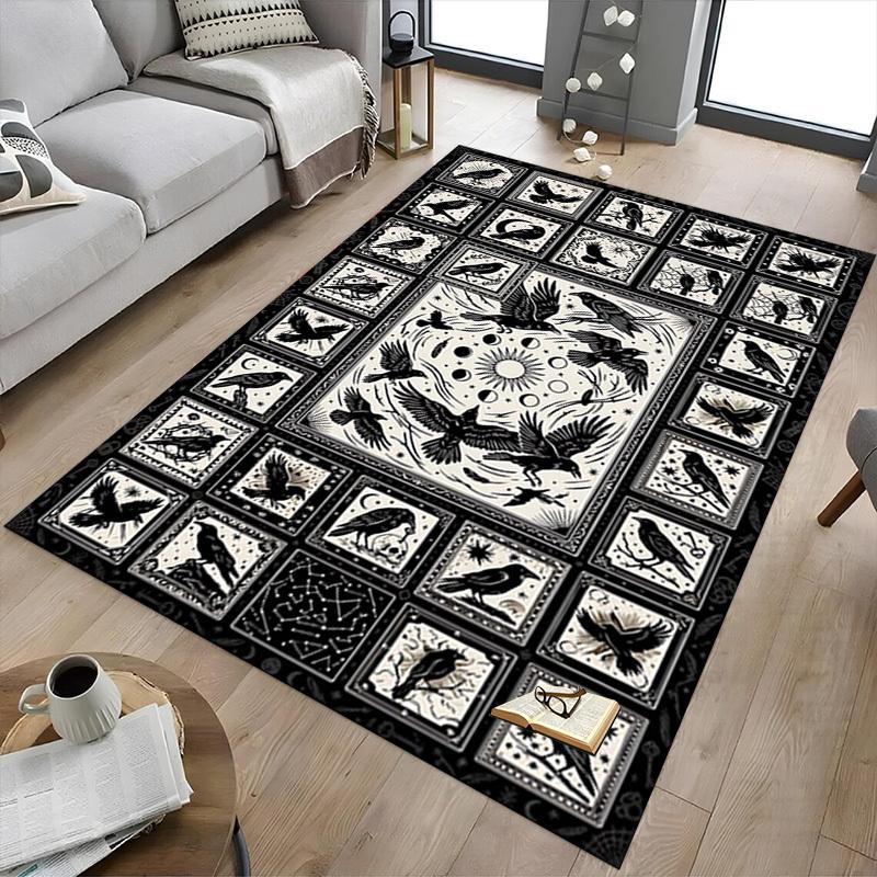 1PC Crows Raven Non-Slip Floor carpet, Office, family, bedroom, Studio - Large Area Rug, Decorative Mat, Longlasting Material-C0433