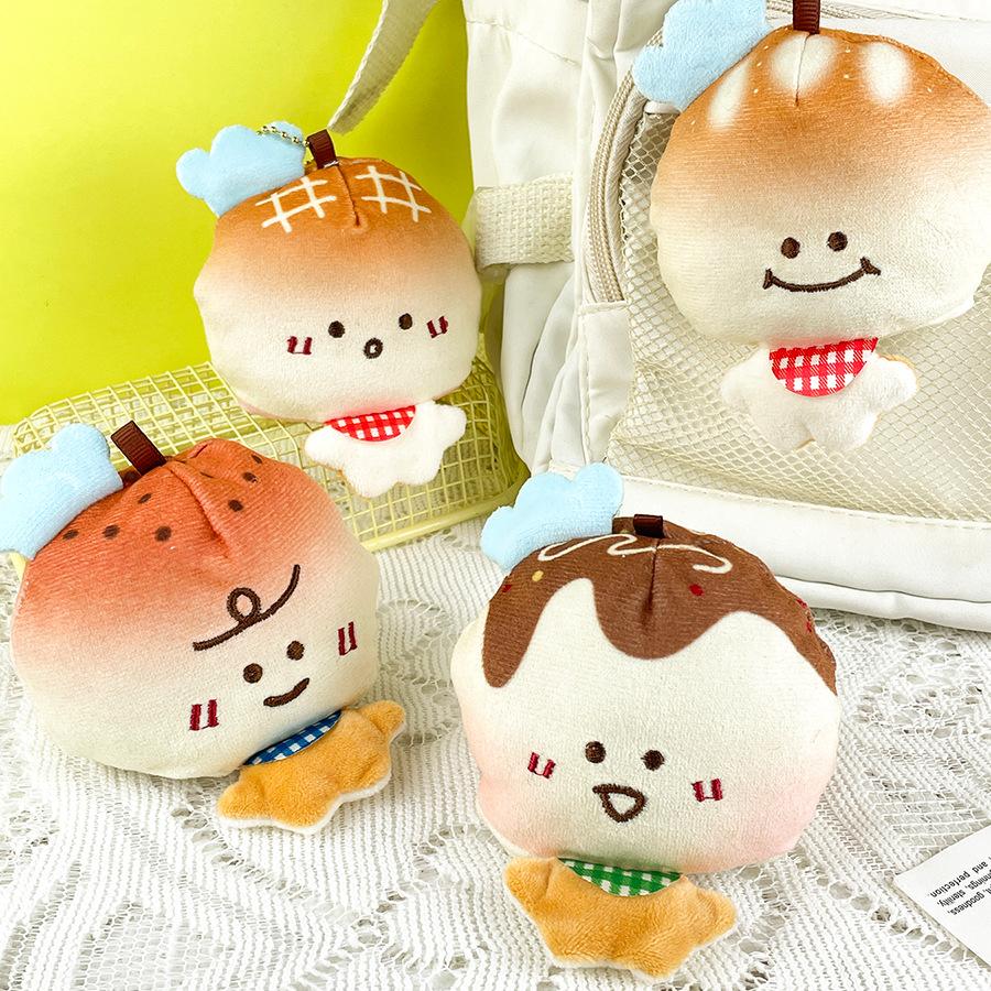 Cartoon Flip Bread Man Doll Flip Bread Villain Doll Plush Toy Cute Bag Doll Hanging Decoration