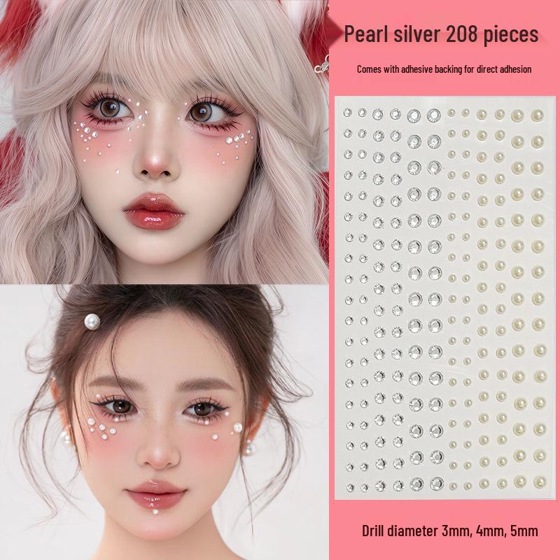 Blue Star Diamond Face Stickers: Adhesive Rhinestone Designs for Tear Eye Makeup, Perfect for Music Festivals.