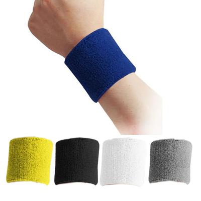 1 Pair Blue Unisex Terry Polyester Sweatband Sports Wrist Tennis Yoga Sweat WristBand Sports  Wrist Support