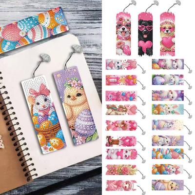 3 Piezas Forma Especial Animales Diamante Marcador de Libros Proyectos de Arte Marcadores DIY Kits de Pintura de Diamantes Marcador de Arte de Diamantes con Colgante