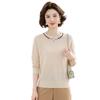 Summer short-sleeved knitted sweater thin top women's casual comfortable loose commuting single wear