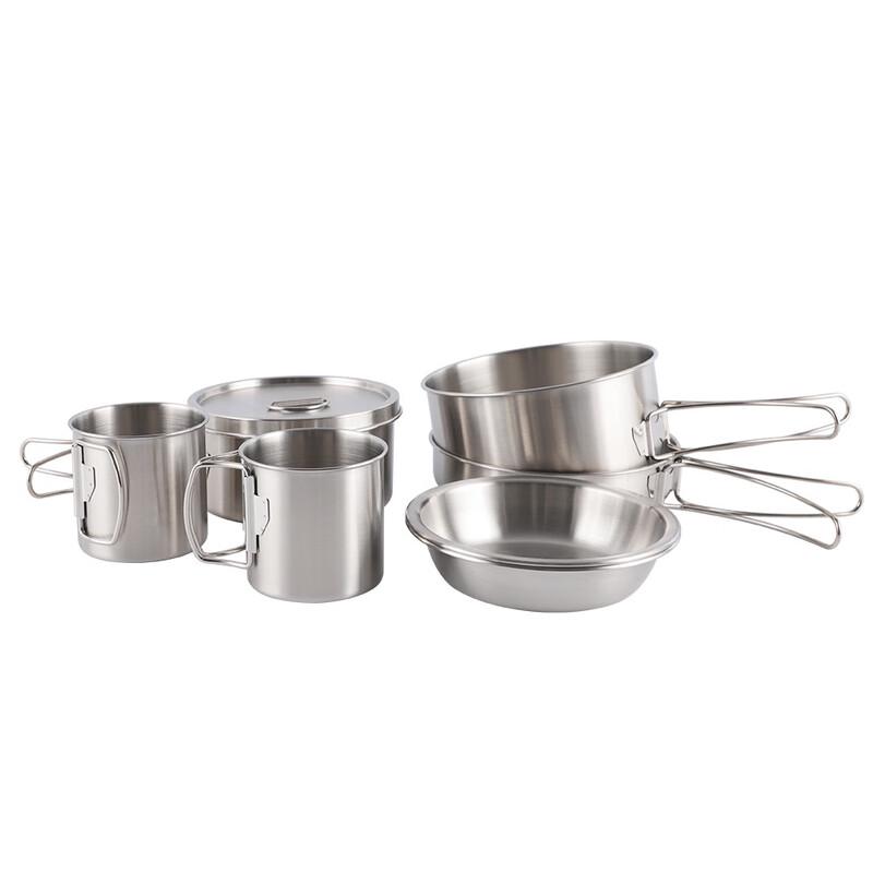 OEING 8-Piece 304 Stainless Steel Outdoor Cookware Set