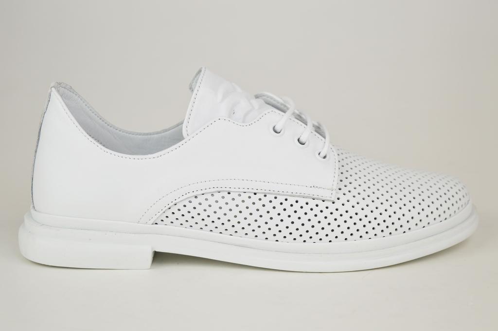 Děrované boty Evromoda 14133 36 Bílá kůže