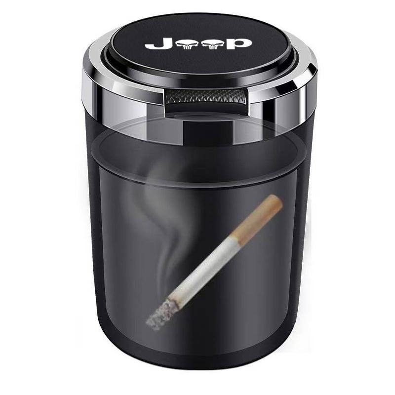 Car Ashtray Cigarette Ash Holds Cup LED Light Automotive Ashtray For Jeep CHEROKEE LIBERTY COMPASS PATRIOT accessories interior AJZ1
