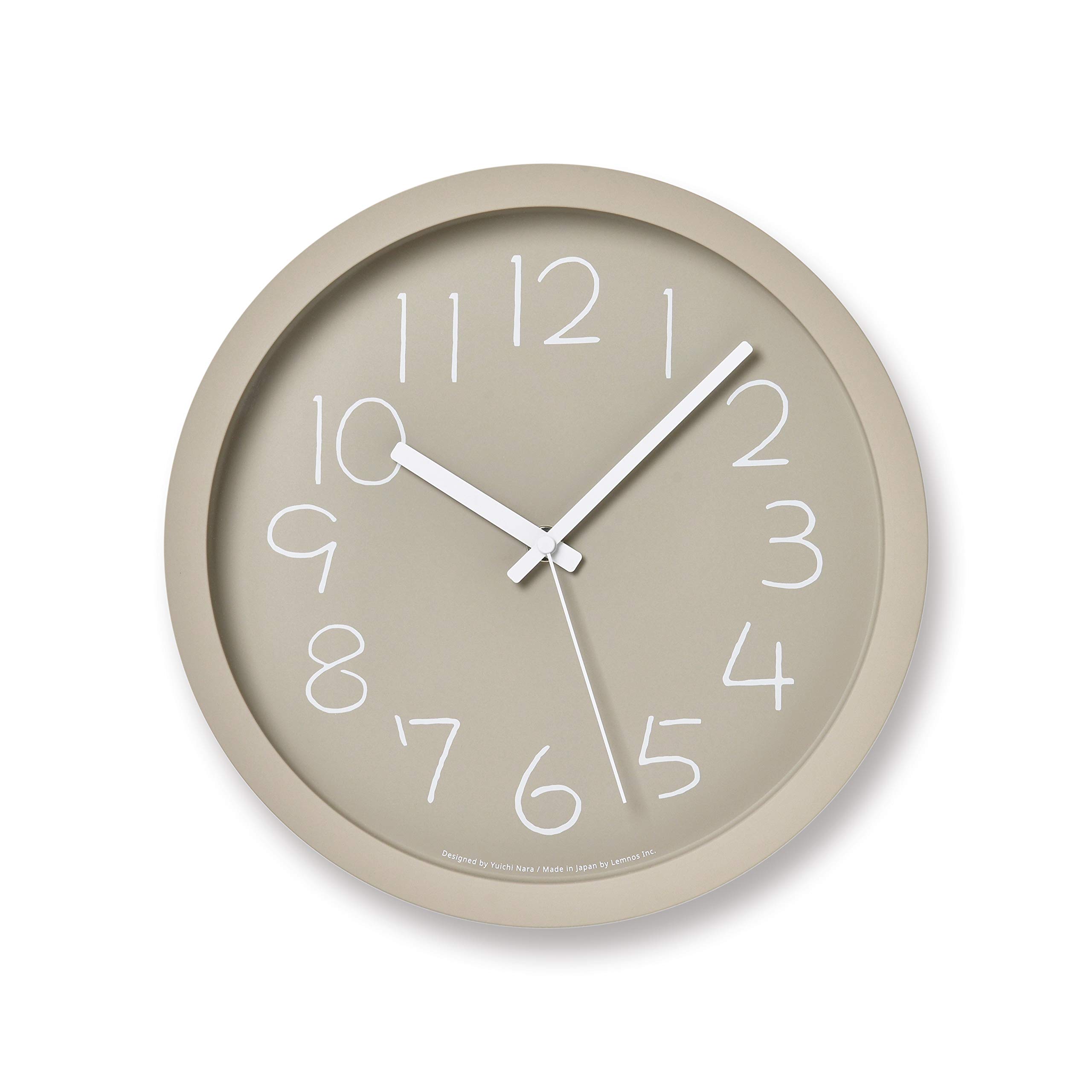 

Lemnos Chalk Analog Wall Clock, Yellow and Beige, NY18-08 BG, Diameter 24.8cm x Depth 4.4cm, NY18-08BG