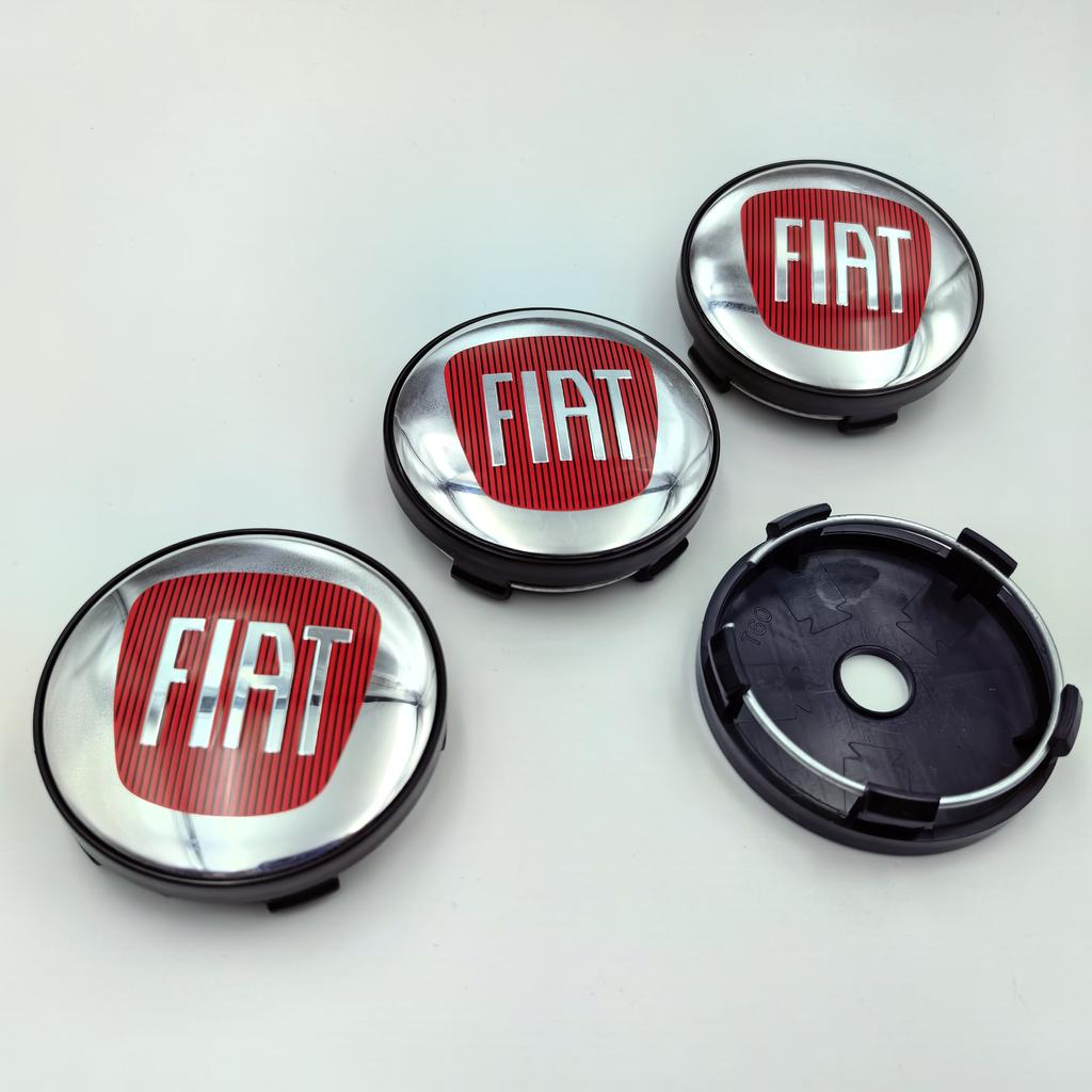 4pcs 60mm Fiat Logo Car Wheel Center Cap Hub Covers Badge Styling Accessories Silver Or Black Compatible with FIAT