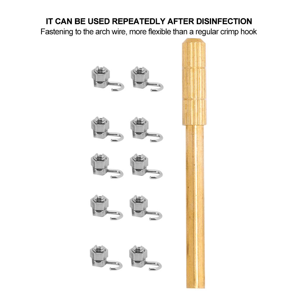 10pcs / Set Dental Orthodontic Activity Crimpable Hook Stop Lock Dental Tool Accessory