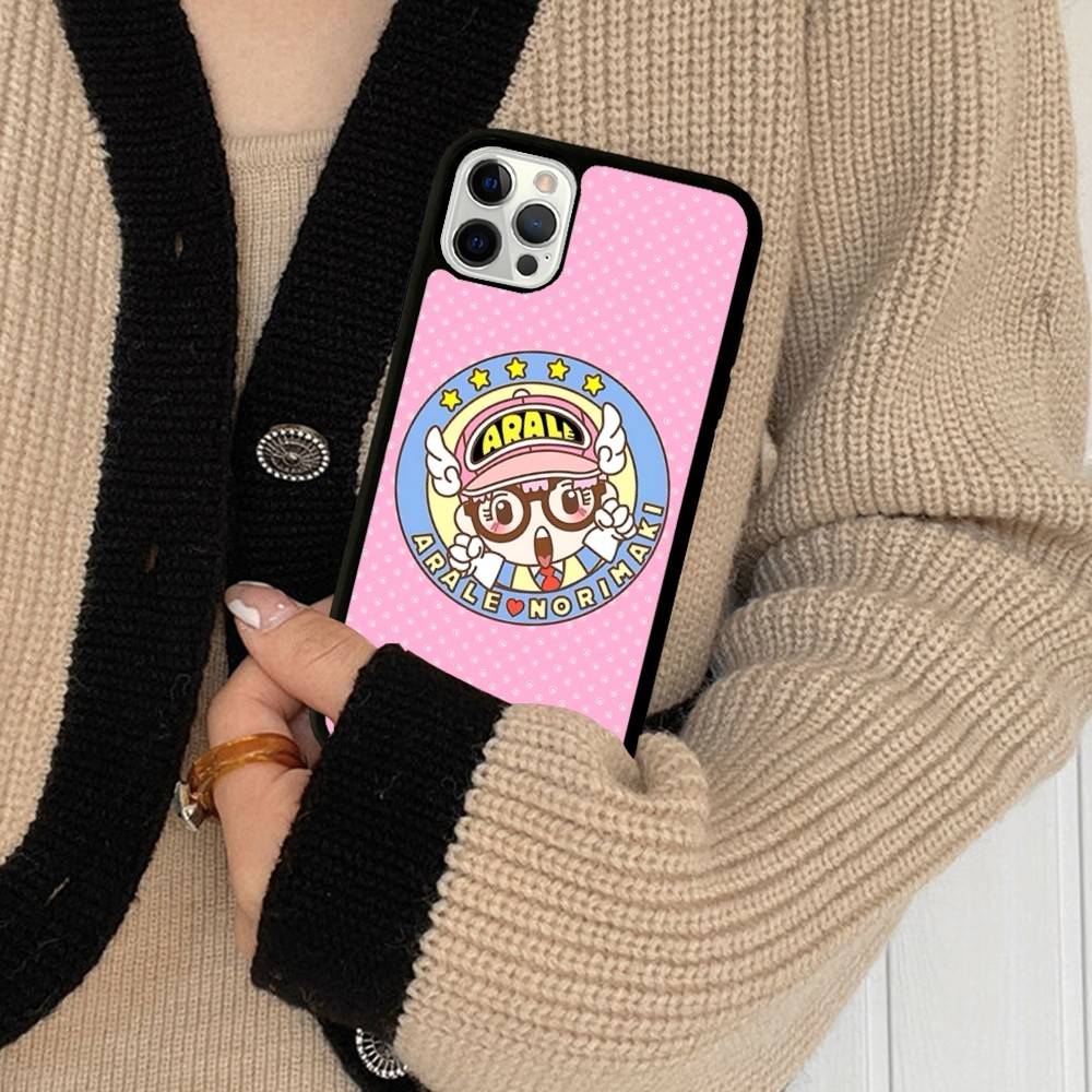 Cartoon Dr Slump PC+TPU Shockproof Protective Phone Case For IPhone17 14 15 16 Pro Max 13 12 11 17 Air