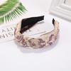 Pretty Boho Floral Embroidery Tape Headband for Lady Girls Shopping Party Headpiece Top Bow Knot Hairband for Women Head Wears