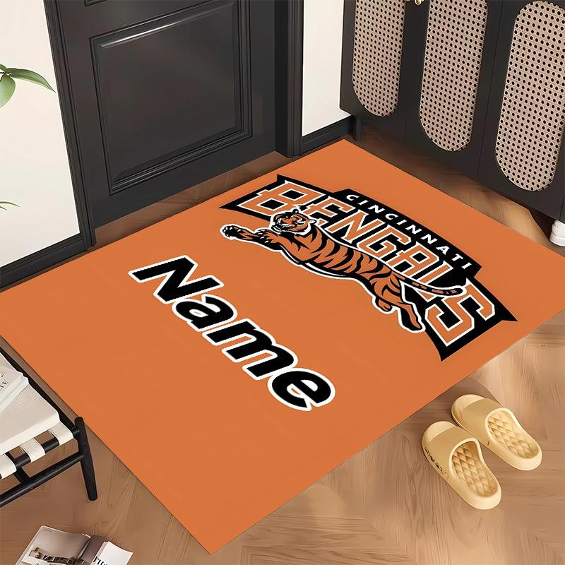 Cincinnati Bengals (1) Personalized Name Office Carpet Stylish Decor for Living Room Bedroom Kitchen