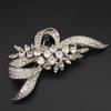 Used H329 PANETTA Brooch Rhinestone Silver Color Design Costume Jewelry