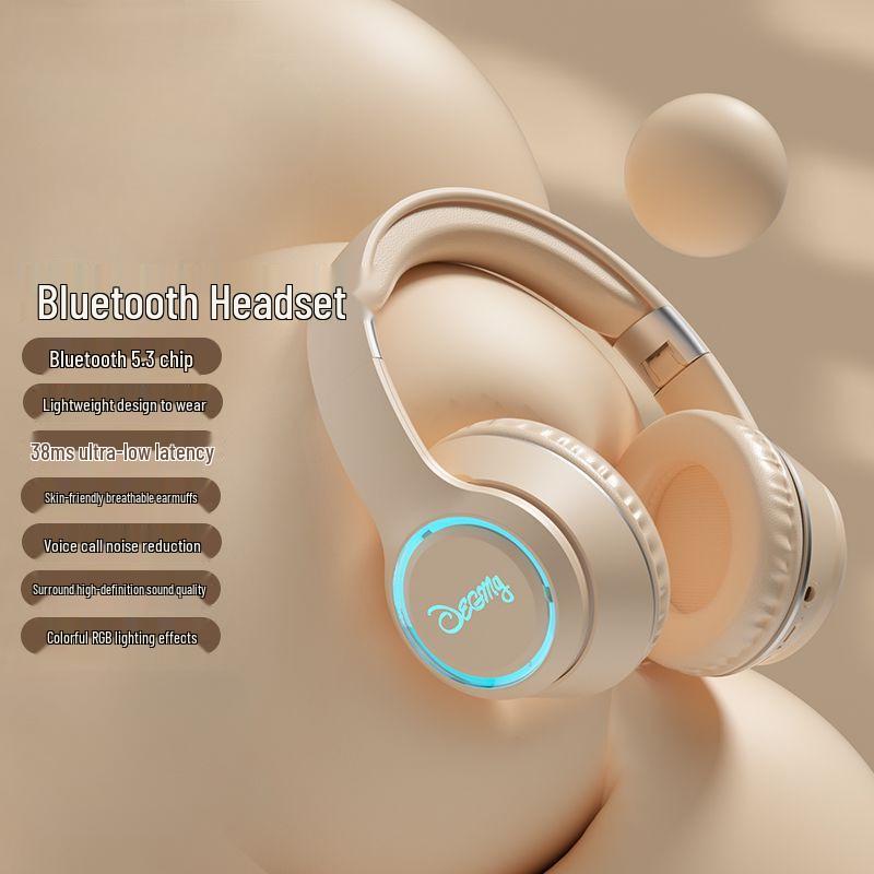 High-Value Wireless Bluetooth Over-Ear Headphones with Luminous Earcups for Gaming, Music, and Heavy Bass