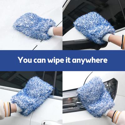 Double-sided Soft Car Cleaning Glove Ultra Soft Mitt Microfiber Wash Mitt Easy To Dry Auto Detailing Car Wash Mitt Car Cleaning