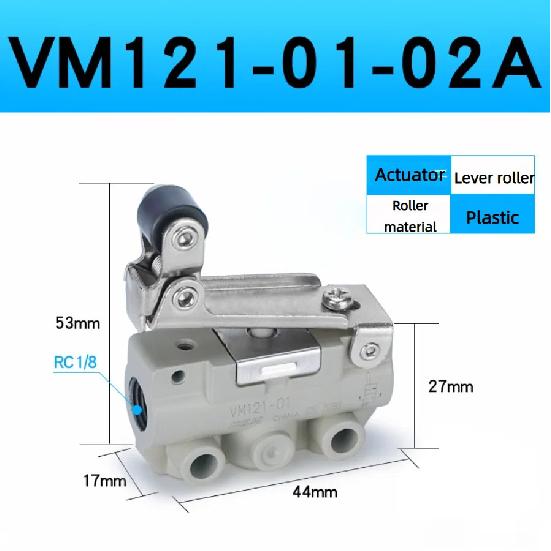 Pneumatischer Schalter Zwei-Positionen Drei-Wege Mechanisches Ventil Rollen Handbetätigte Ventile VM131-01-01A