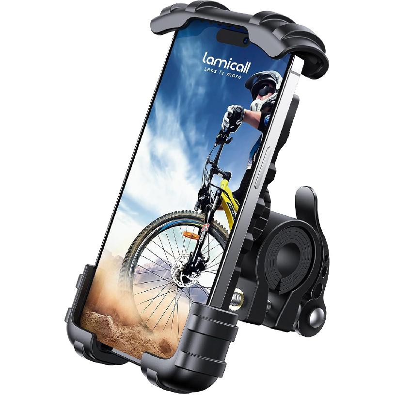 

Lamicall Bike Phone Holder, Motorcycle Mount - Motorcycle Phone Holder, Handlebar Cell Phone Clamp, Scooter Phone Clip Gifts for iPhone 17 Air Pro чёрный