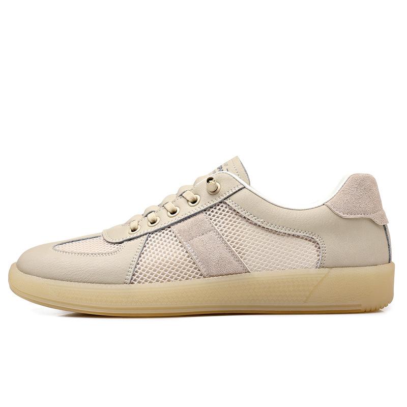 

Мужская кожаная повседневная обувь, дышащие лоферы, мужские кроссовки, новая мужская удобная кожаная обувь на плоской подошве, кроссовки, мужская обувь 44 бежевый