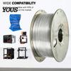 Metallic Silk Filament 1.75mm Silver PLA for 3D Printer, 1kg Spool Beginner Friendly Shiny Filament, Neatly Wound DIY Models Printing