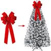 Rode Kerststrikken Buitendecoraties Grote Kerstboomtopstrik Velvet Krans met Glitter Gouden Rand Voordeurdecoratie