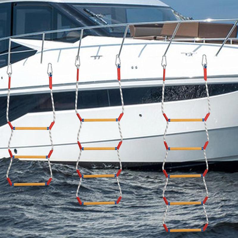 Boat Rope Ladder Swim Ladder,Boat Ladder Extension Resin Ladder Marine Rope Ladder Climbing Ladders for Kayak Inflatable Boat