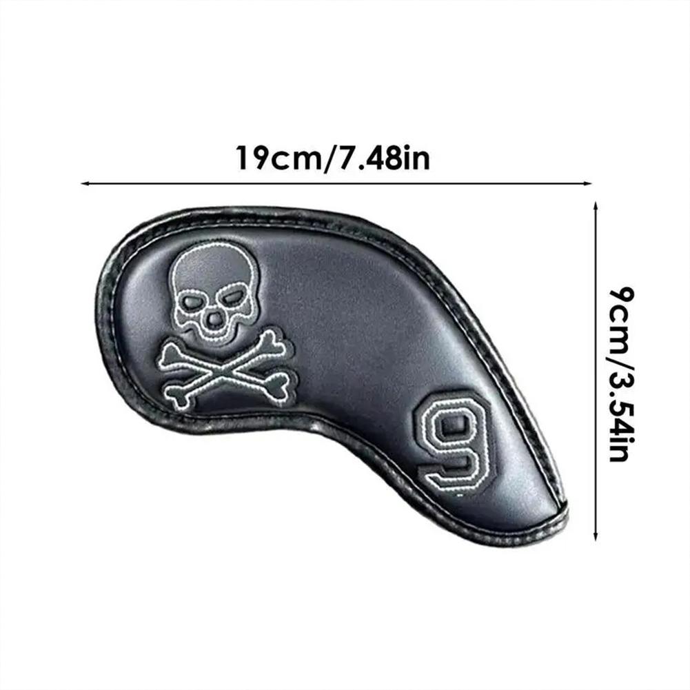10 Stück Golfschlägerkopfhauben PU-Leder Golf Putter-Abdeckung Mit Identifikationsnummer Golf Eisenkopfhauben-Sets Schutzhülle Golfzubehör
