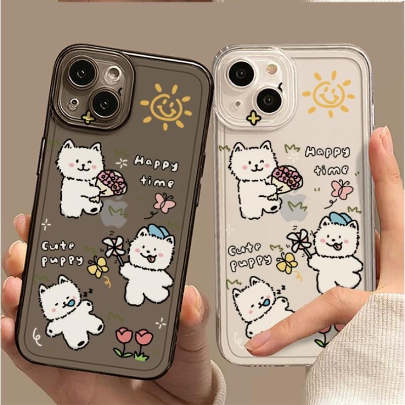 Applicable Apple 11promax mobile phone case 11/11/11 pro Redmi k11 Huawei ins spring green puppy