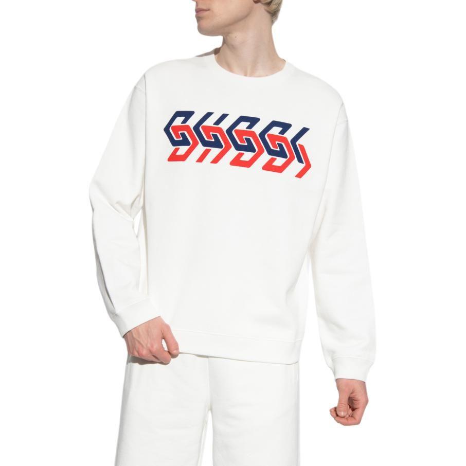 Gucci Sweatshirts Men's White Crew Neck Moderate Other 681217-XJDV3-9275