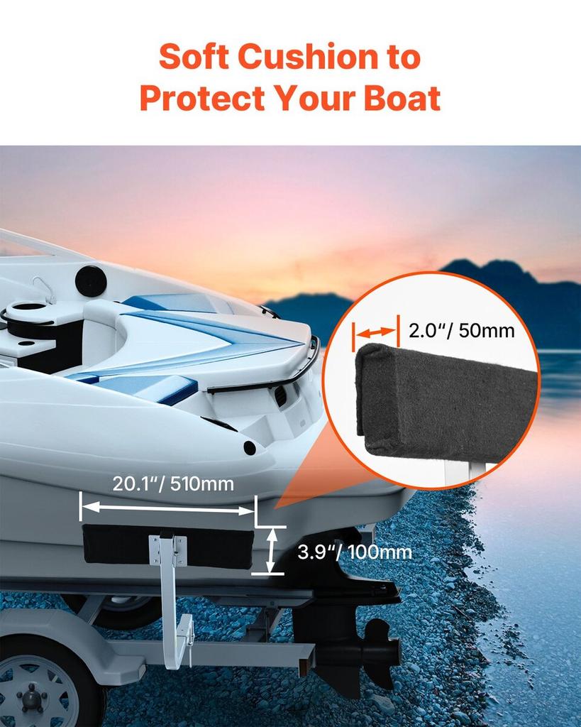Boat Trailer Guide, 0.7M Adjustable Design Short Bunk Guide-Ons, 2PCS Rustproof Galvanized Steel Trailer Guide Poles, Heavy Duty Roller Guide Design,