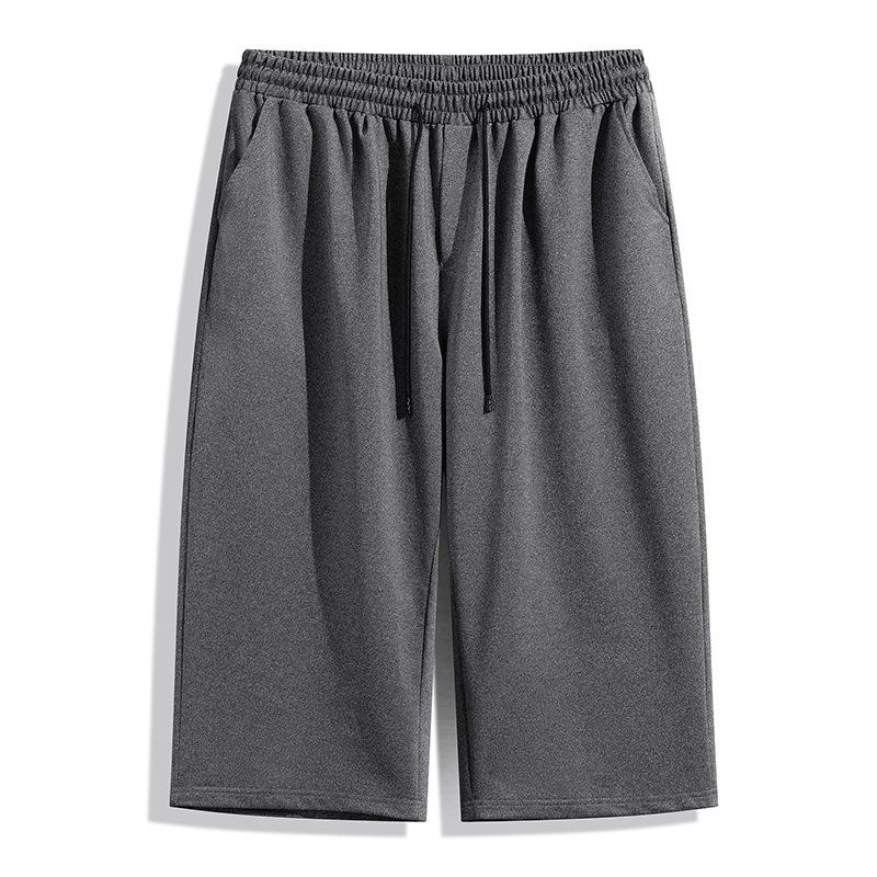 Summer Elastic Waist Plus Size Men's Cropped Pants Casual Pants