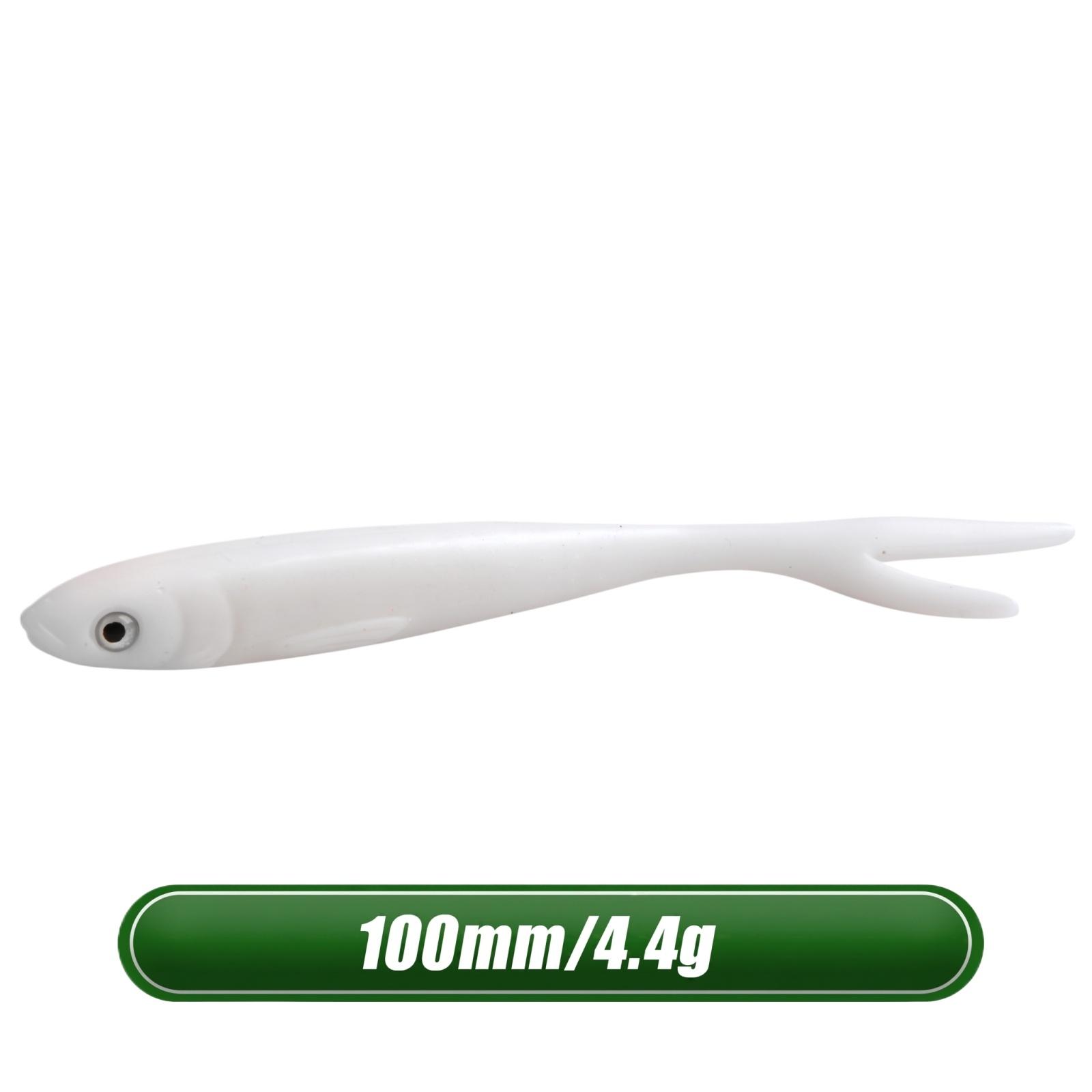 

Soft Fishing Lure 10cm Forked Tail Swimbait Realistic Design Flexible Body for Bass Pike Trout Fishing Bait one size білий
