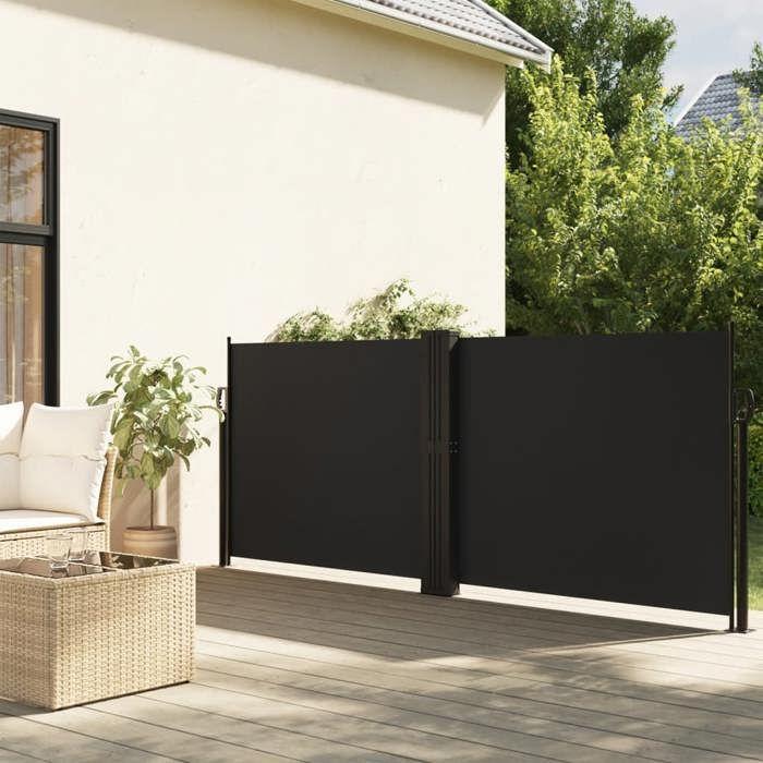 VidaXL Auvent latéral rétractable noir 100x600 cm, écran d’intimité de jardin, brise-vue de balcon, écran d'extérieur, 4004579