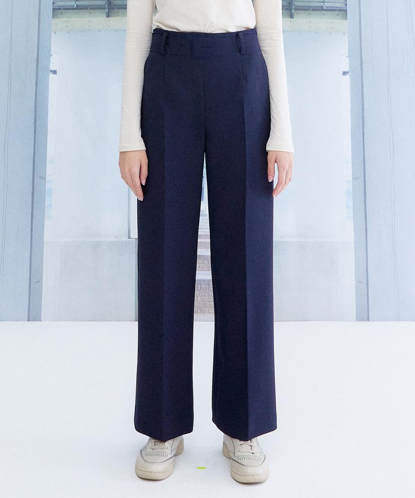 THE STUDIO K Embroidered Belt Pants_Navy