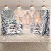 Christmas Winter Photography Background Christmas Tree Gift Bonfire Fireplace Snow Newborn Adult Party Decoration Studio Props288
