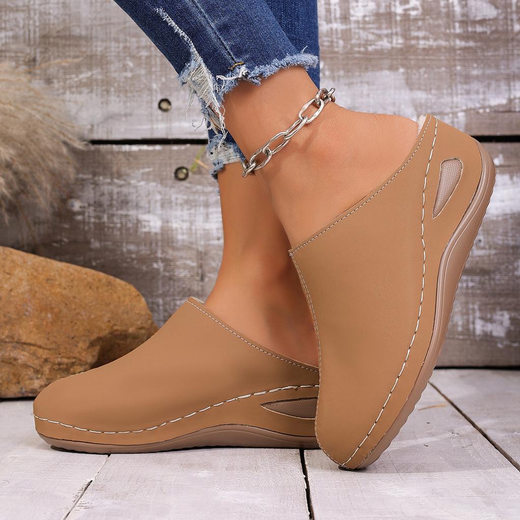 Large size European and American bag head cotton slippers autumn new thick-bottomed velvet lazy slippers