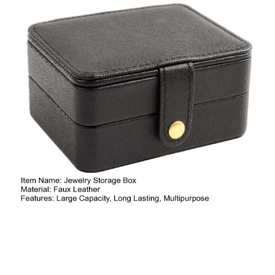 Double-layer Jewelry Organizer Box with Mirror Large Capacity Waterproof Earrings Necklaces Organizer Portable Jewelry Container