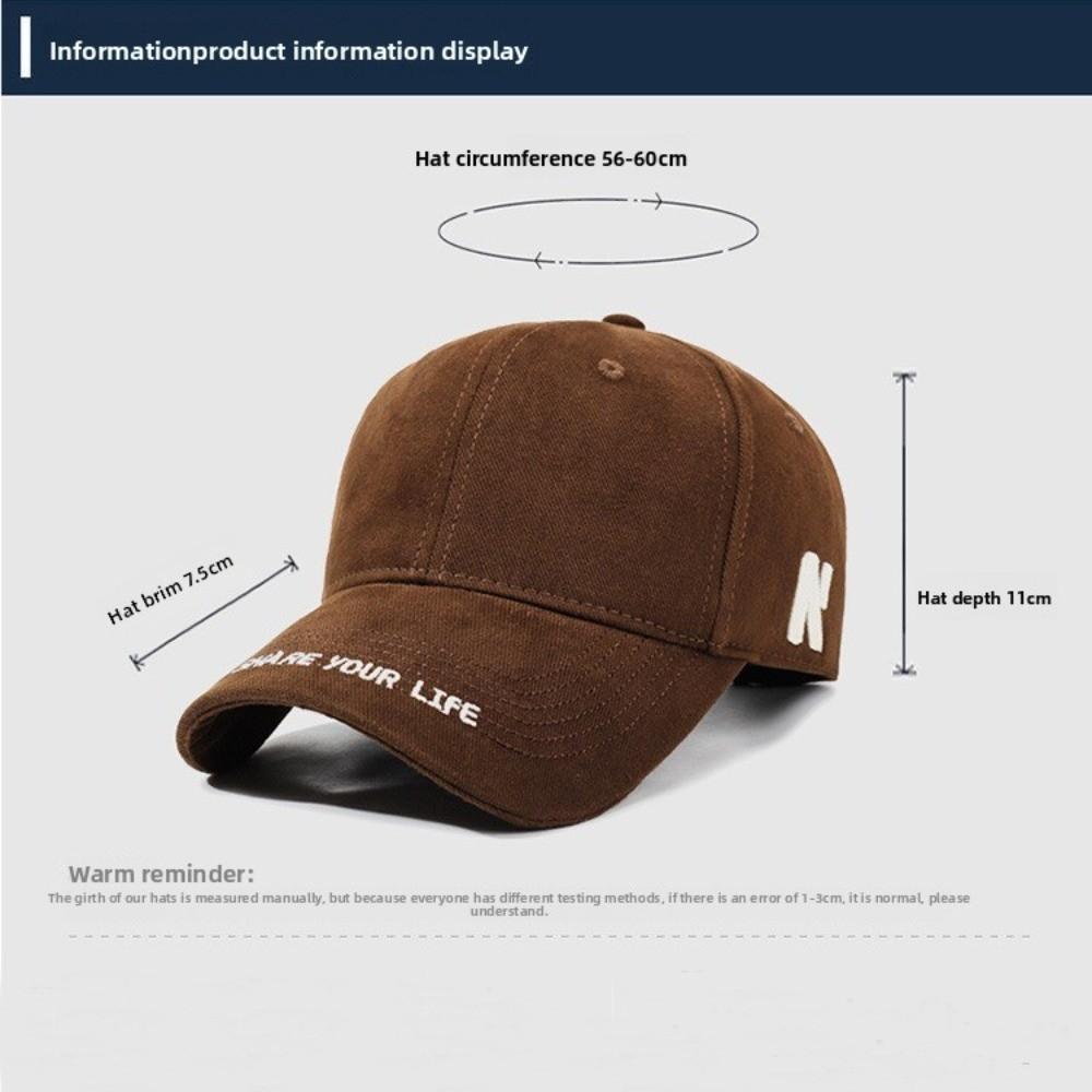 Enlarged Design Letter Embroidery Cap Versatile Sunshade Cap Trendy Face-Slimming Cap  Unisex