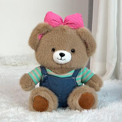 Plush Toy New Strap Butterfly Bear Doll Video Game City Redemption Doll Big Bear Pillow Doll